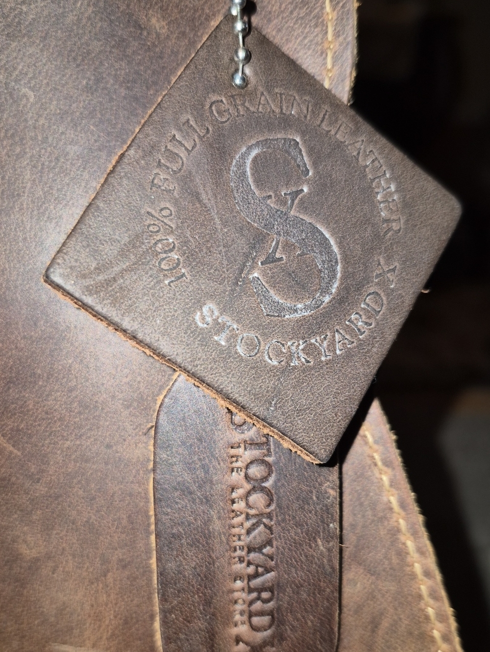 StockyardX Brown FullGrain Leather Doggy Crossbody Is functional & Unique. - Picture 3 of 16